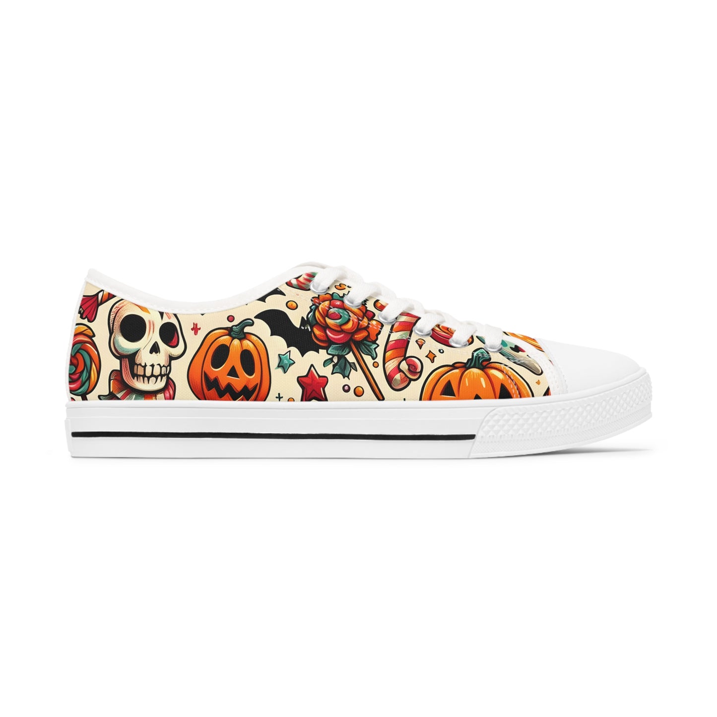 Women's Pumpkins And Bats Low Top Sneakers