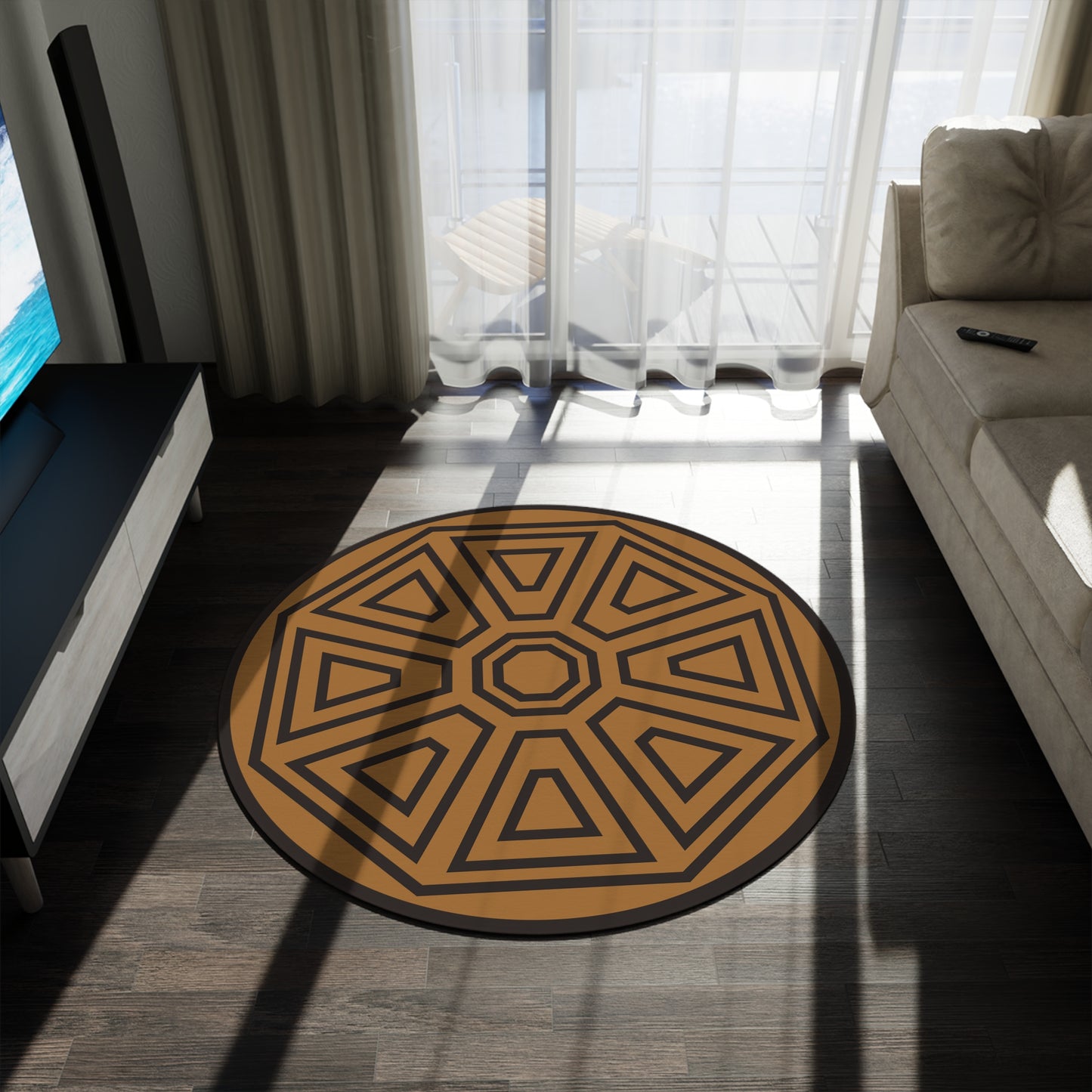 Stretching Room Round Rug