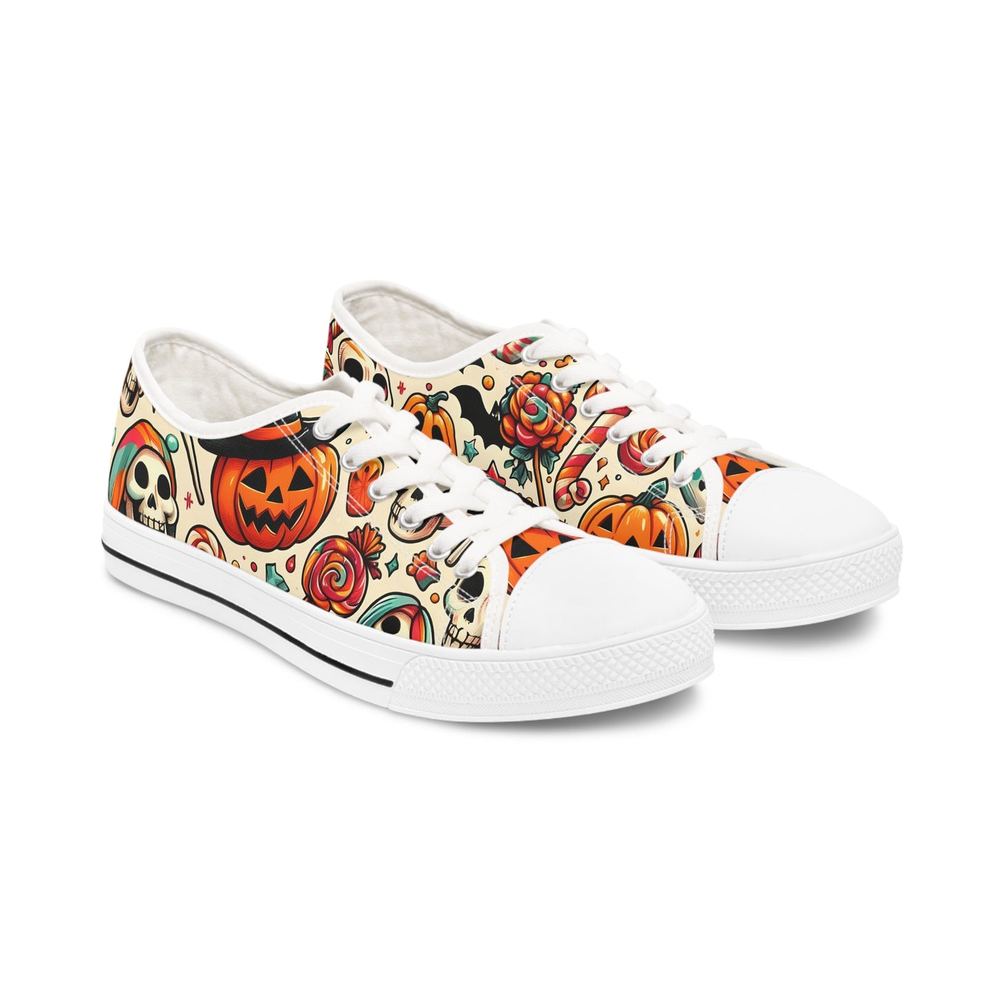 Women's Pumpkins And Bats Low Top Sneakers