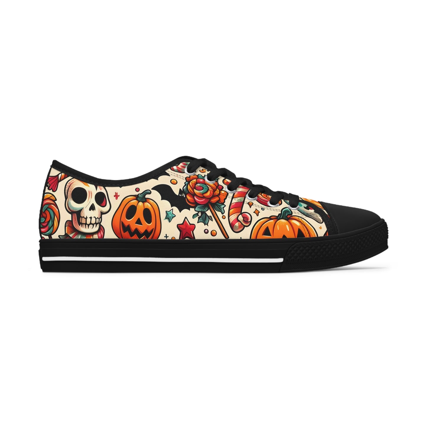 Women's Pumpkins And Bats Low Top Sneakers