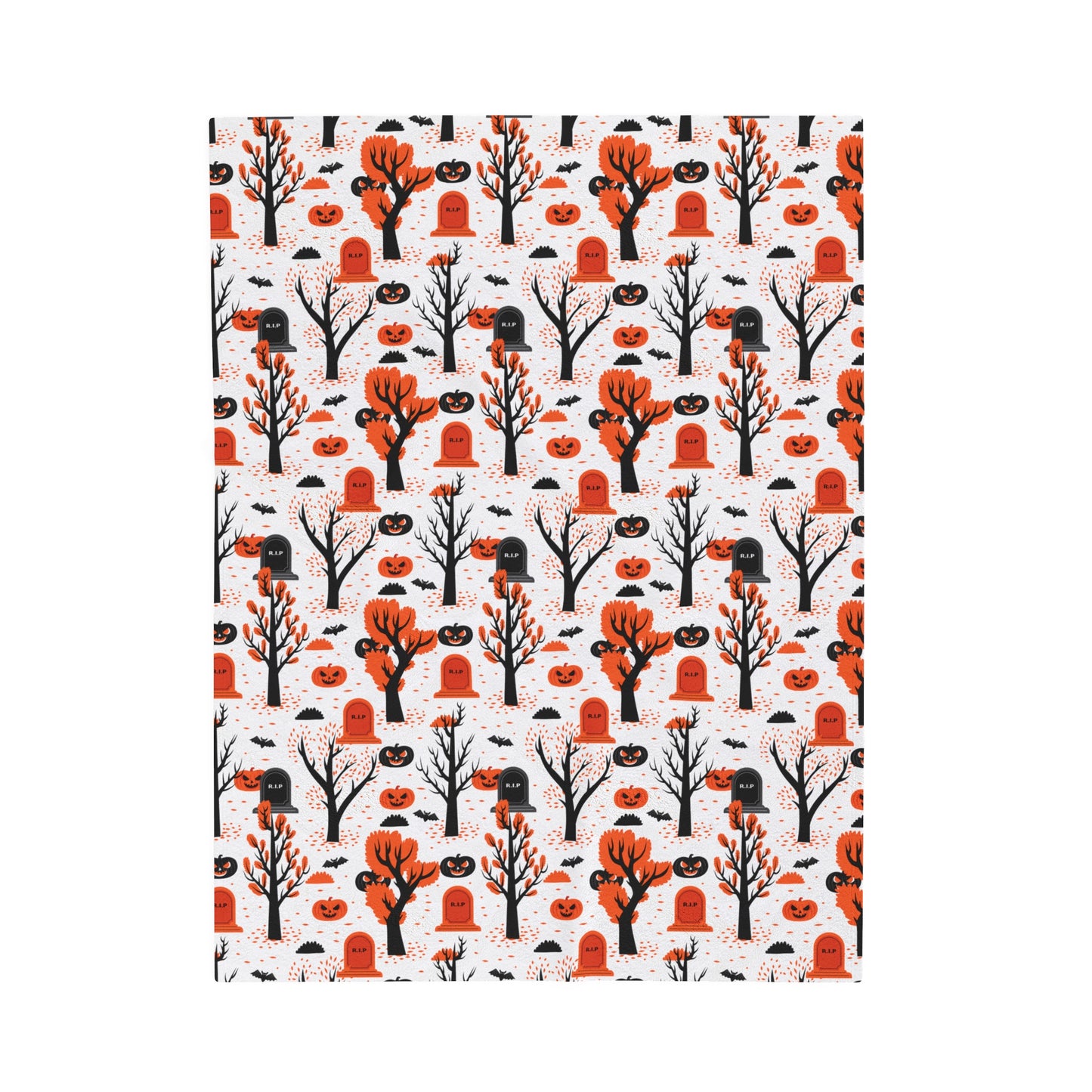 Halloween Pumpkins and Graves Velveteen Blanket