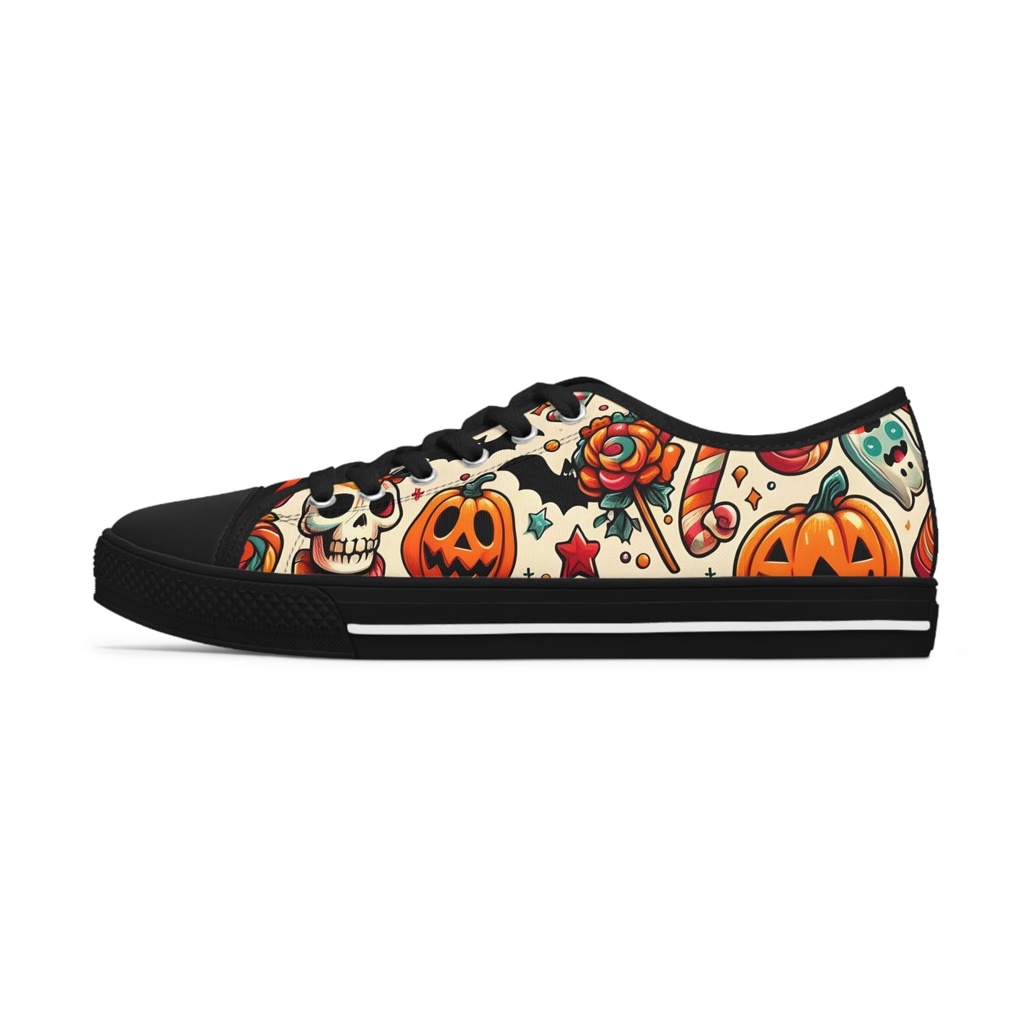 Women's Pumpkins And Bats Low Top Sneakers