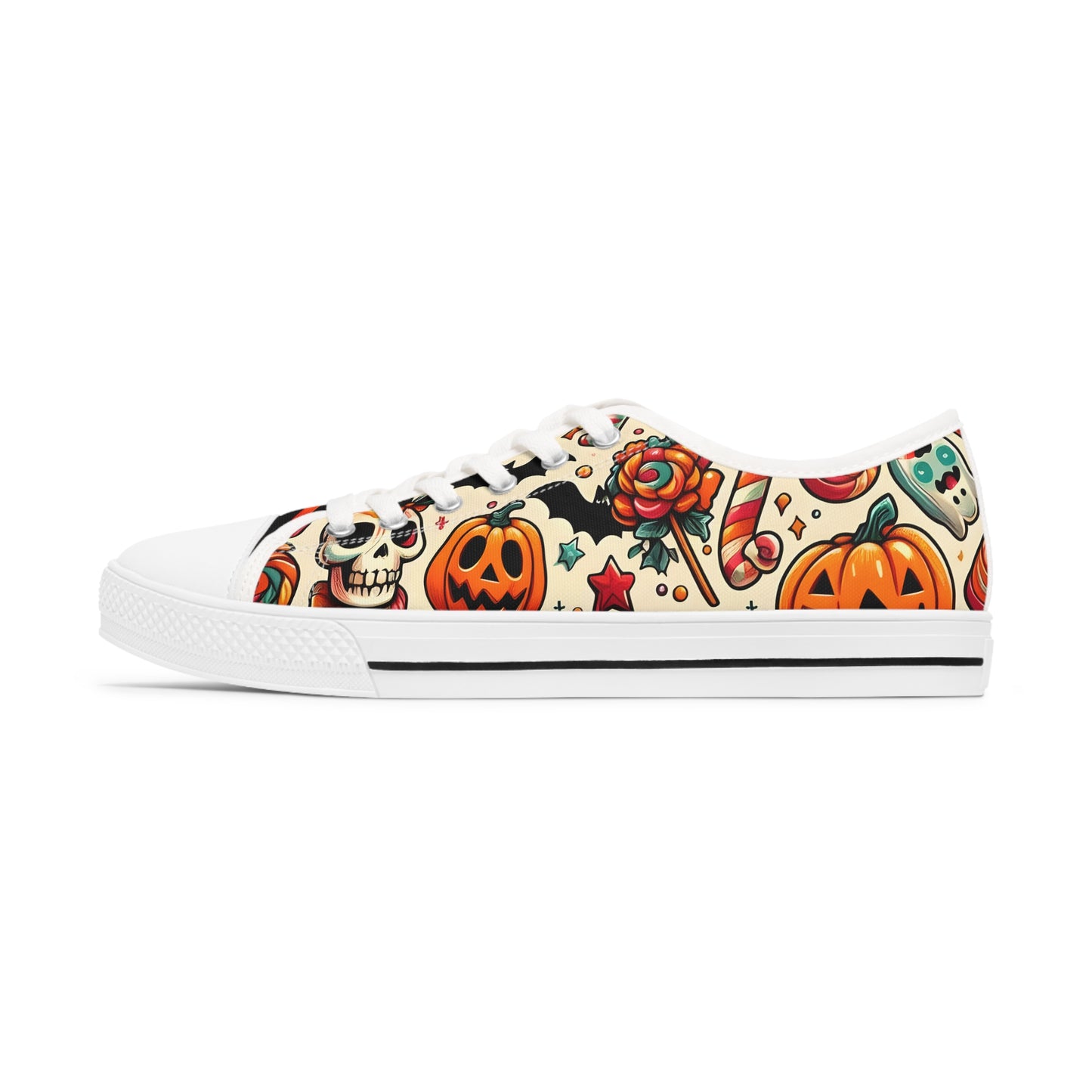 Women's Pumpkins And Bats Low Top Sneakers