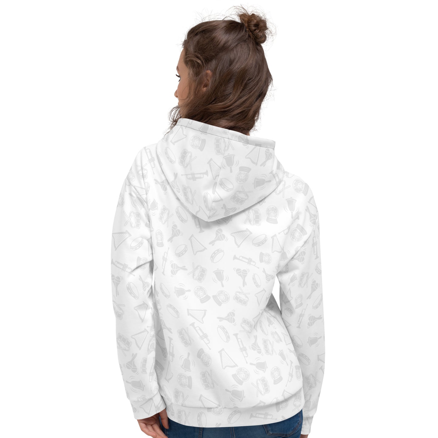 Fortune Teller White and Light Gray Unisex Hoodie