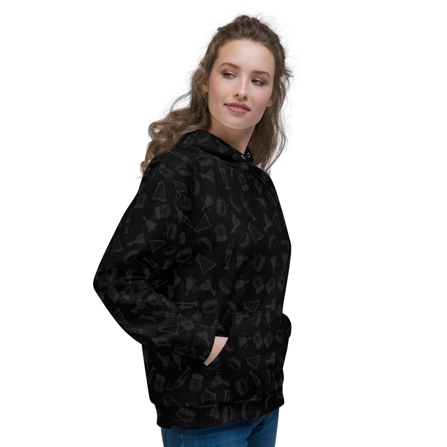 Fortune Teller Black and Light Gray Unisex Hoodie