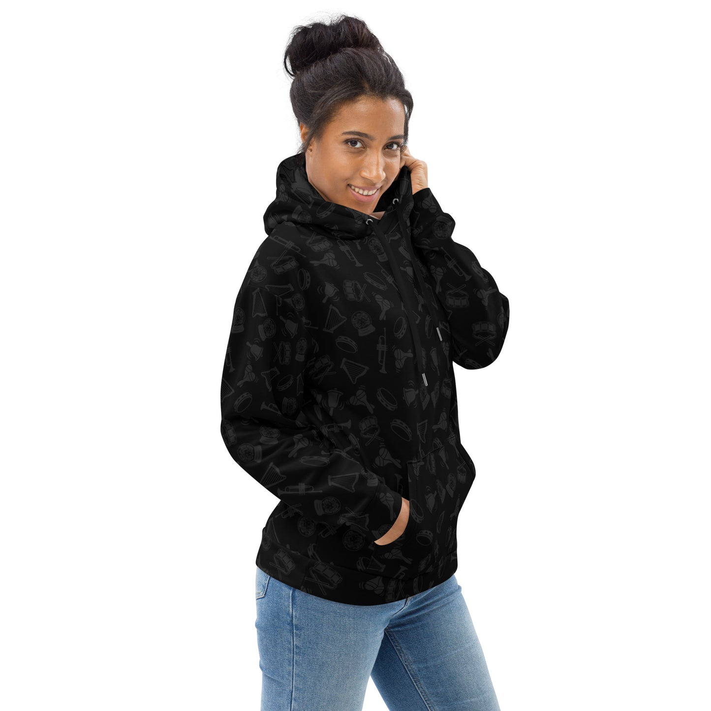 Fortune Teller Black and Light Gray Unisex Hoodie