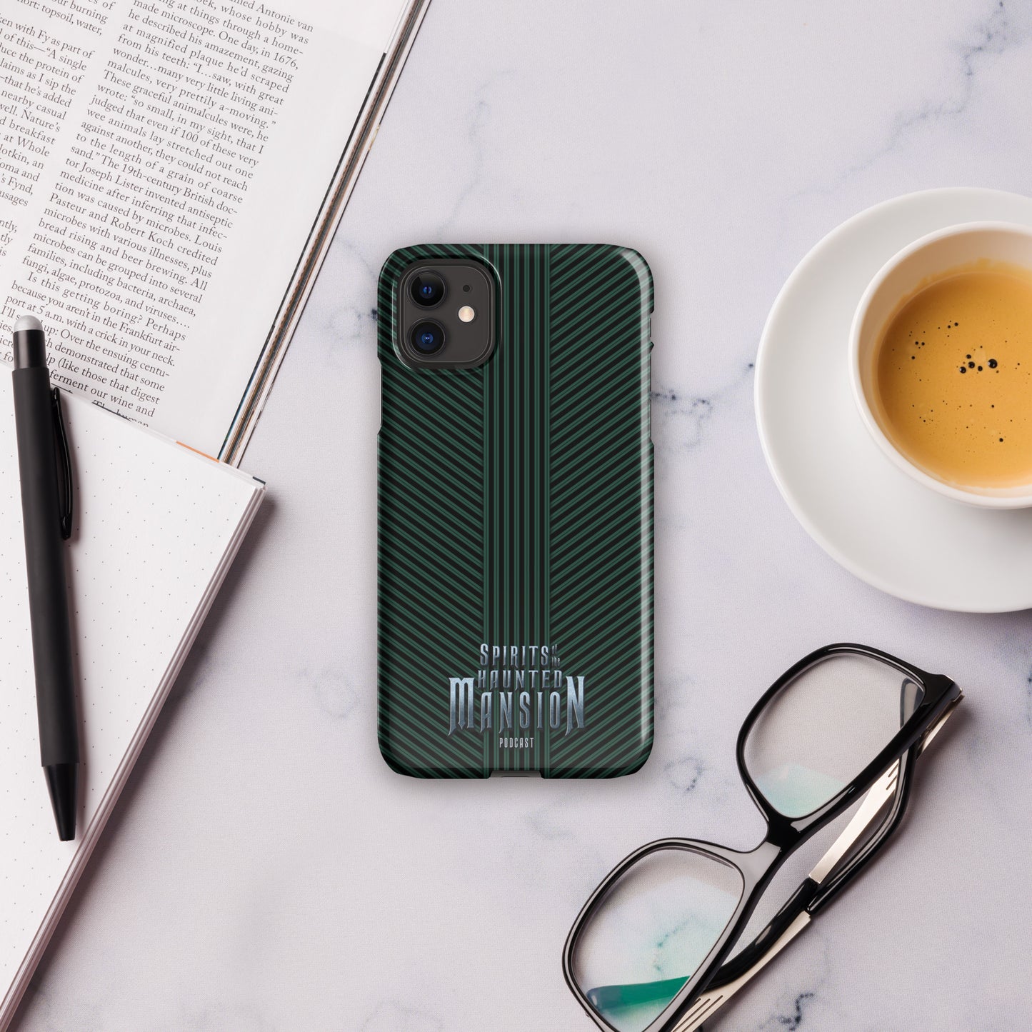Haunted House Green and Black Striped Snap case for iPhone®