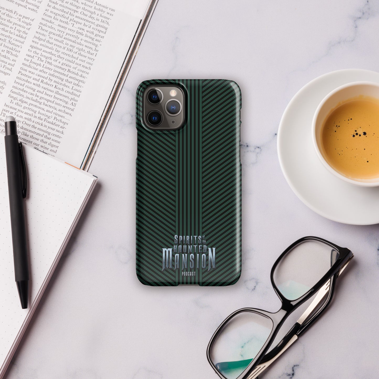 Haunted House Green and Black Striped Snap case for iPhone®