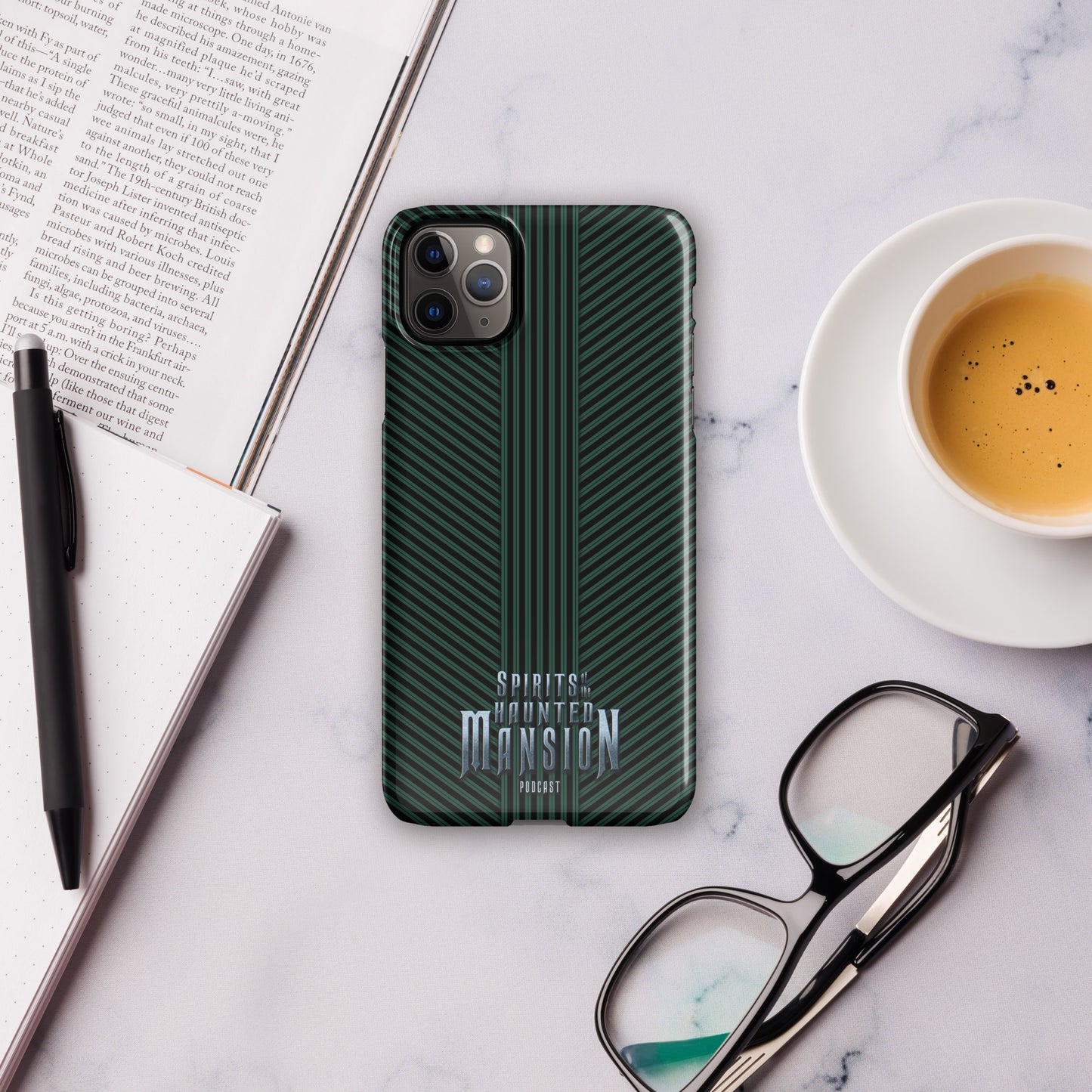 Haunted House Green and Black Striped Snap case for iPhone®