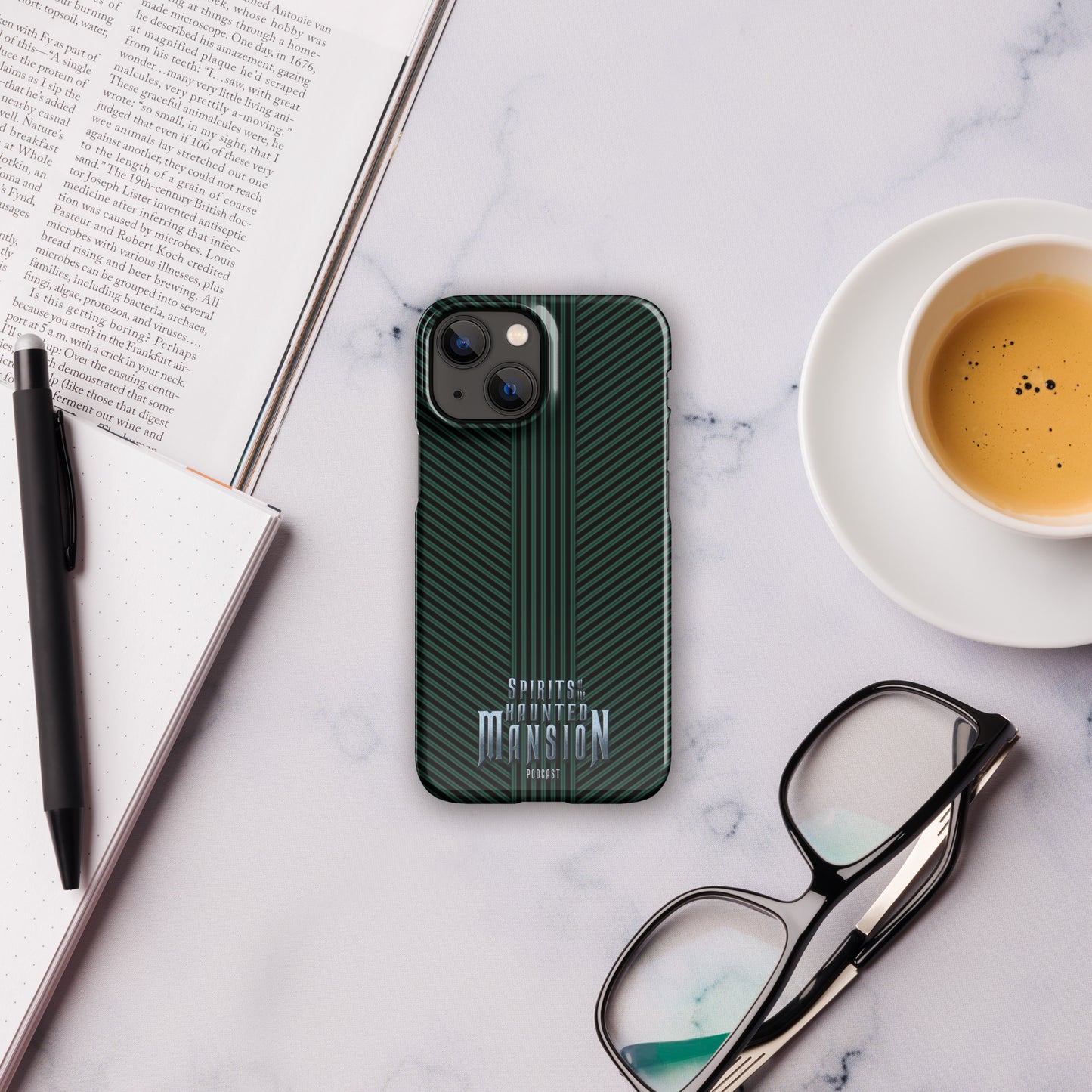 Haunted House Green and Black Striped Snap case for iPhone®