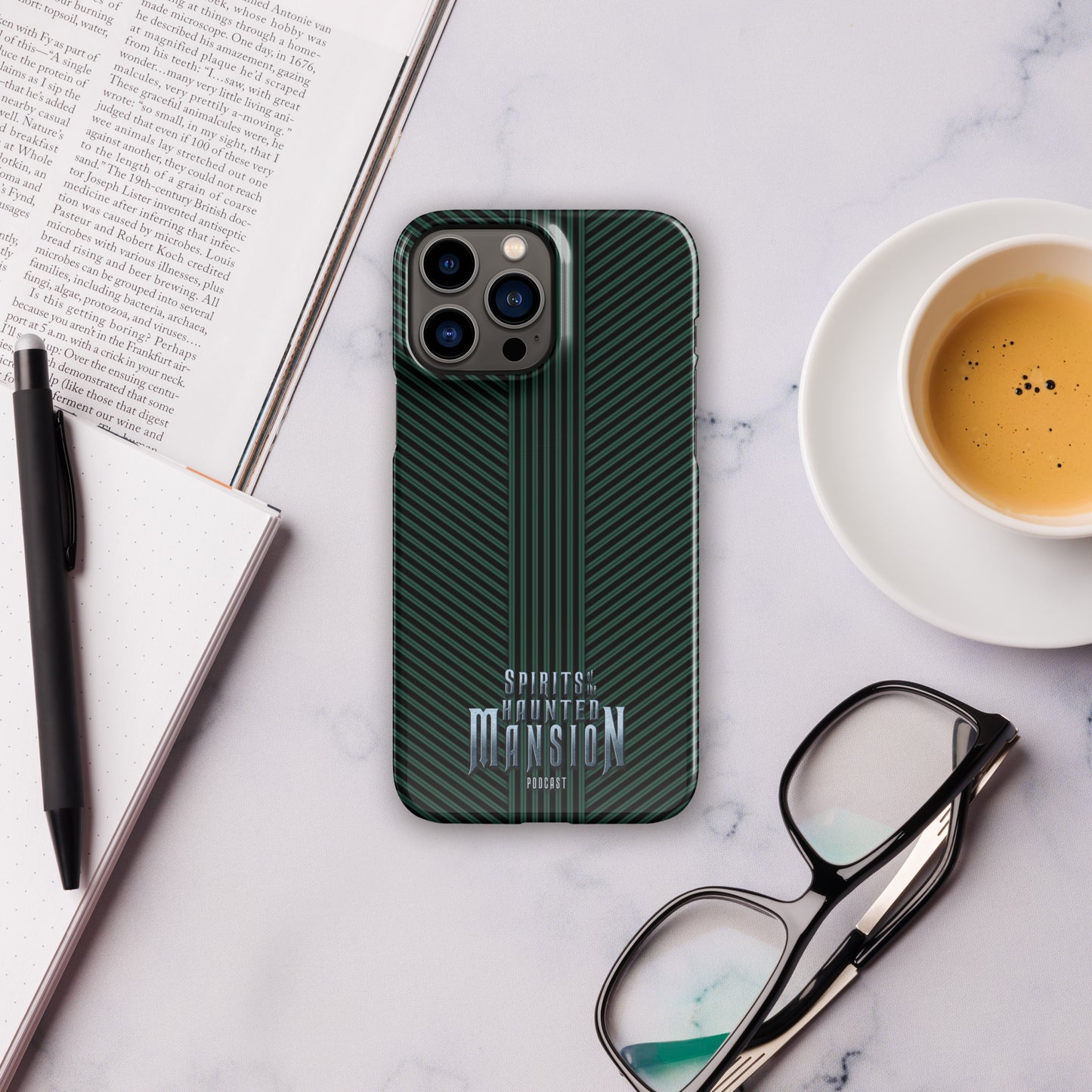 Haunted House Green and Black Striped Snap case for iPhone®