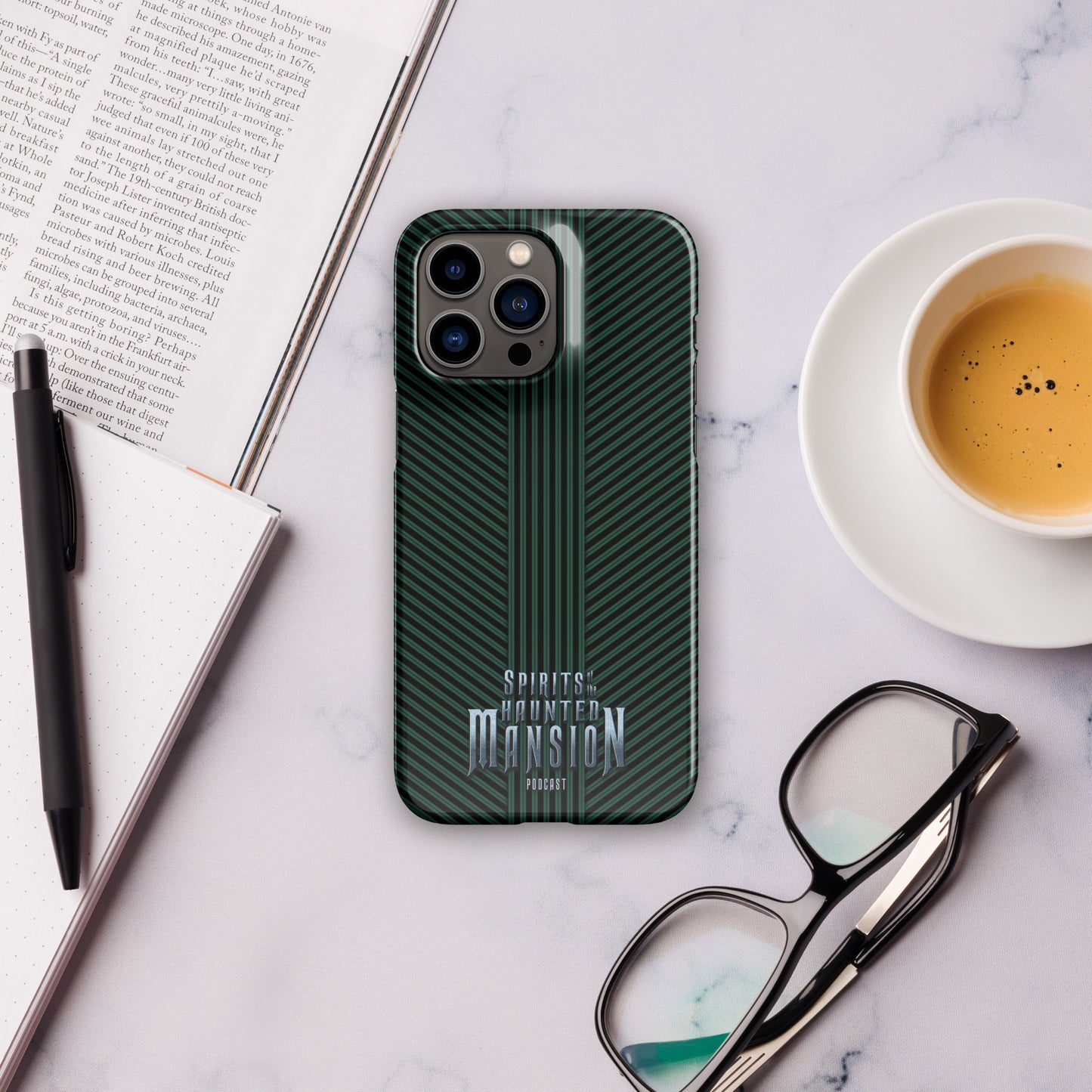 Haunted House Green and Black Striped Snap case for iPhone®