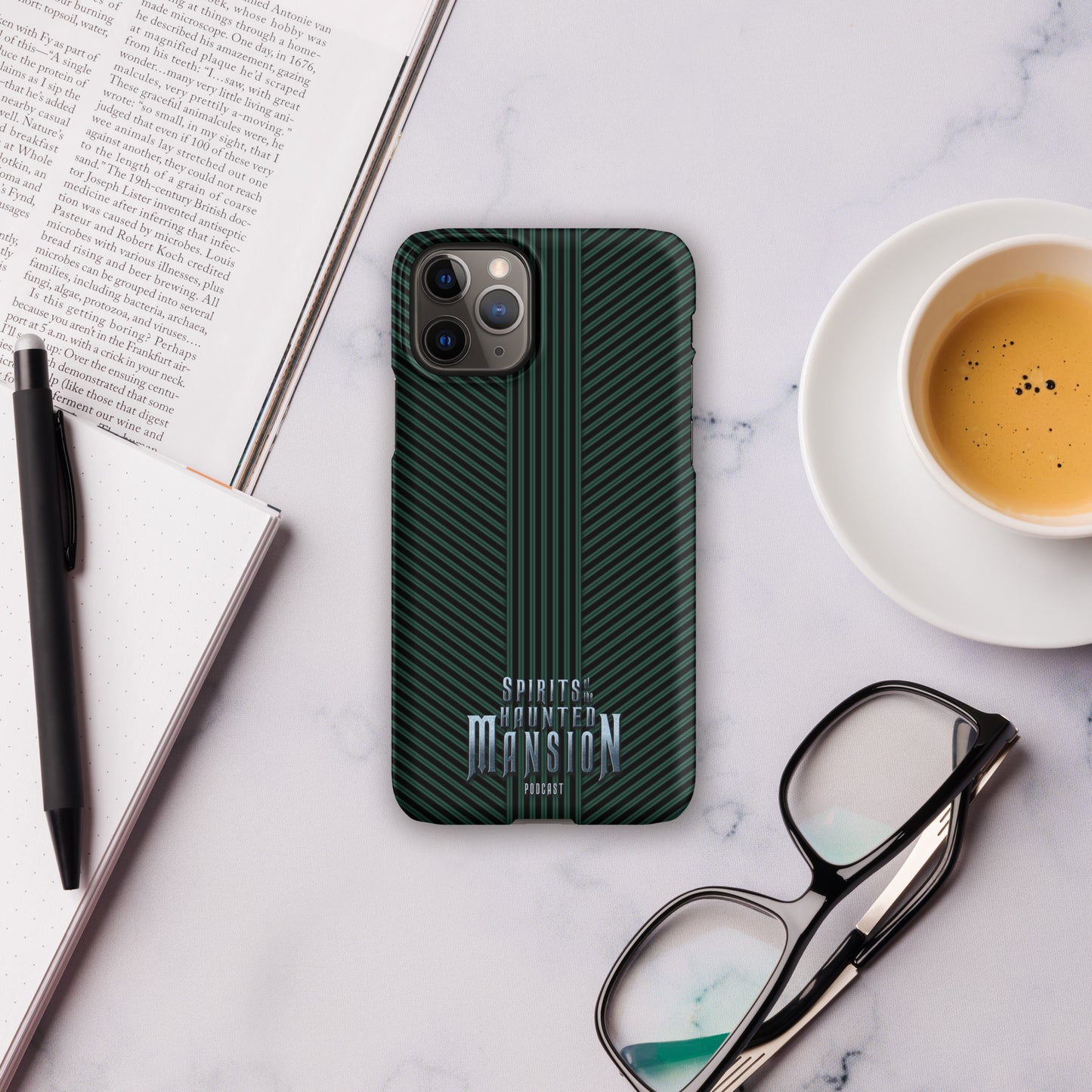Haunted House Green and Black Striped Snap case for iPhone®
