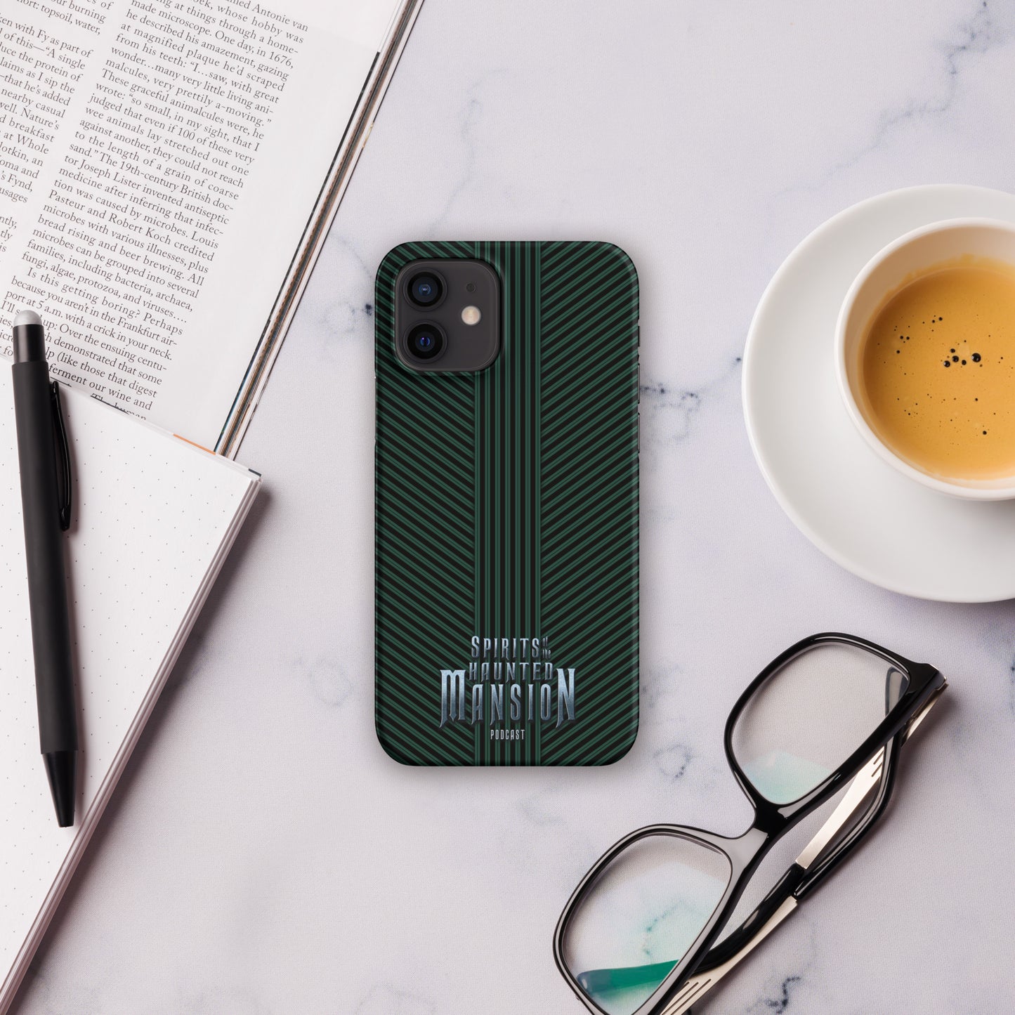 Haunted House Green and Black Striped Snap case for iPhone®