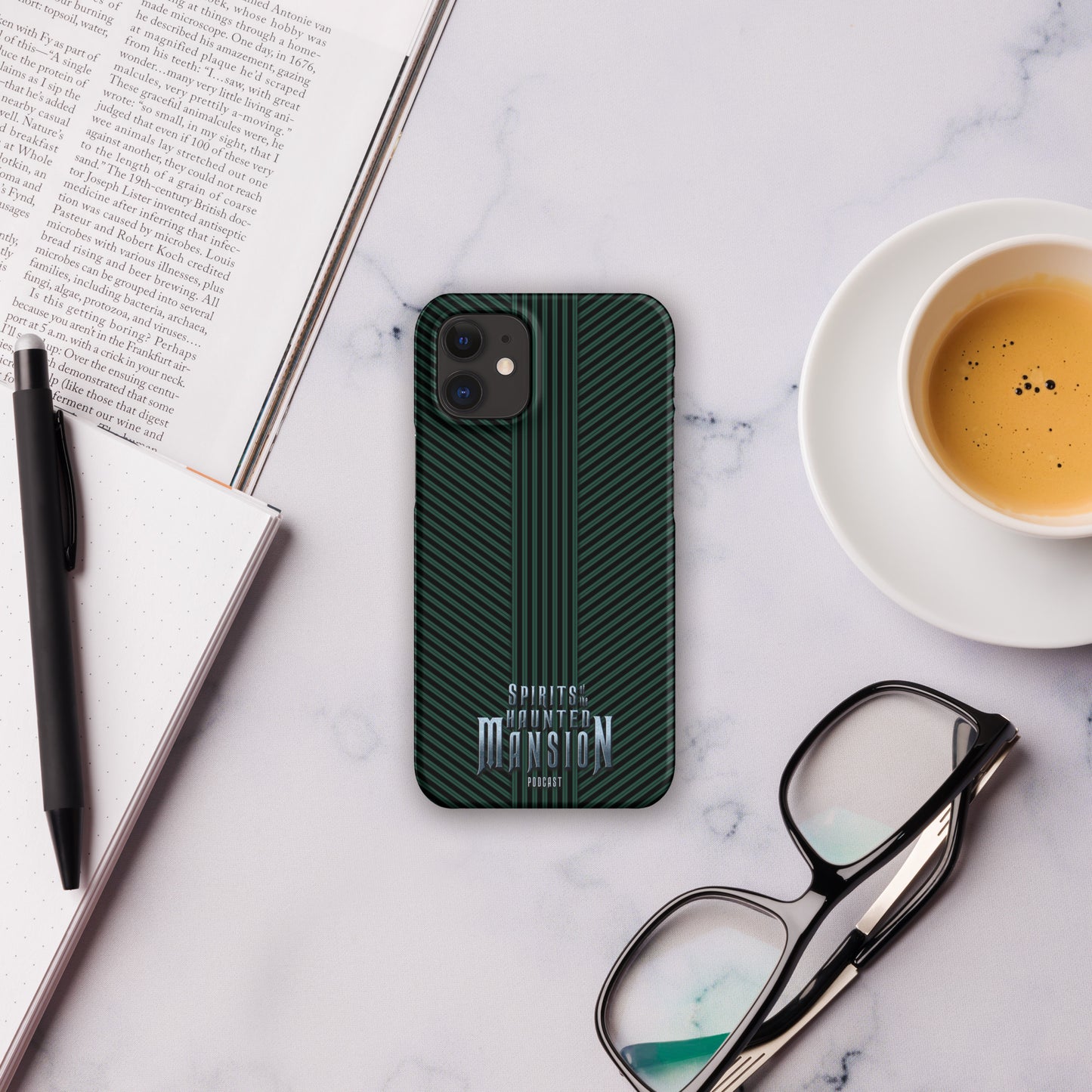 Haunted House Green and Black Striped Snap case for iPhone®
