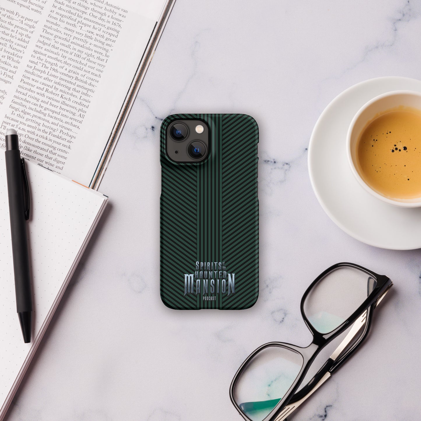 Haunted House Green and Black Striped Snap case for iPhone®