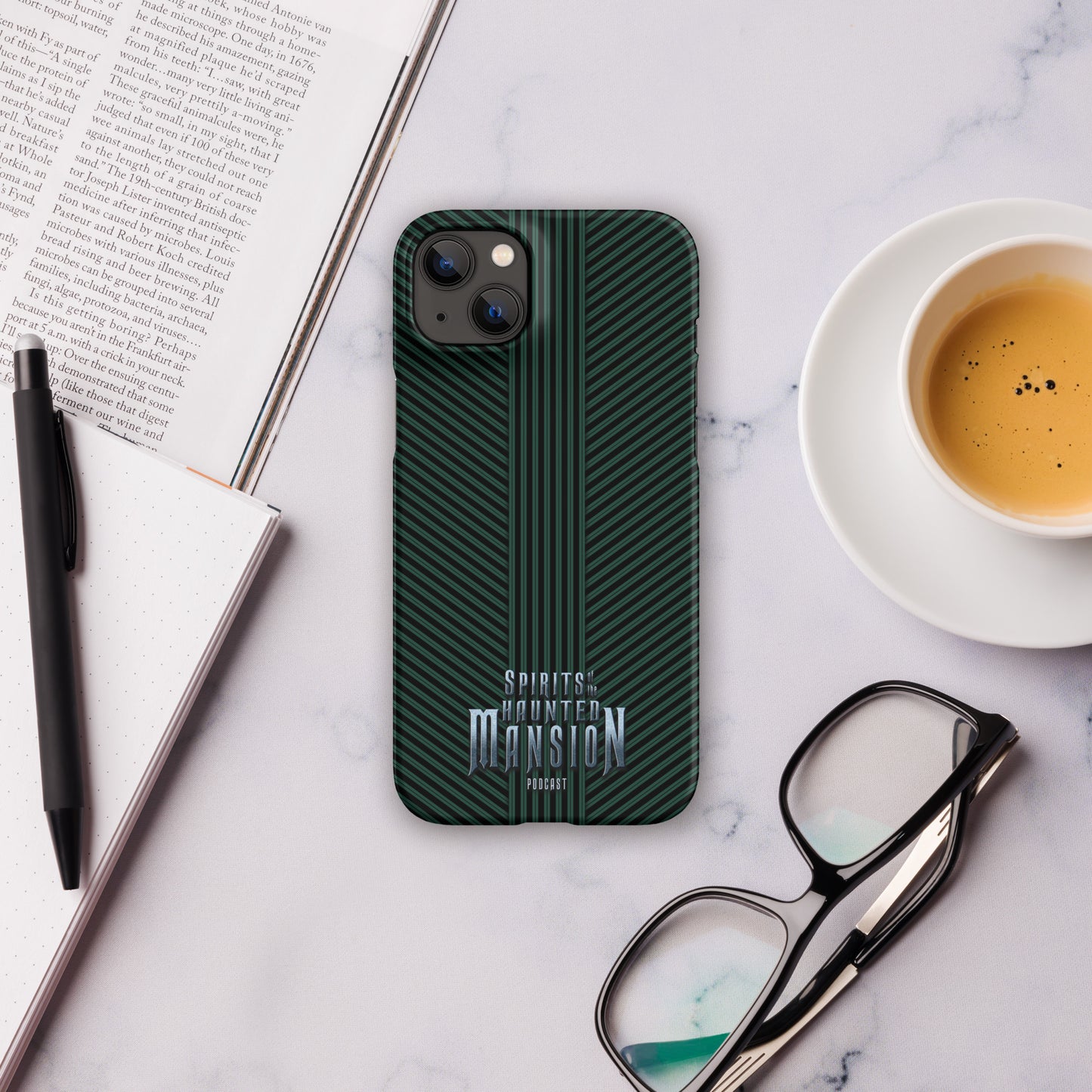 Haunted House Green and Black Striped Snap case for iPhone®