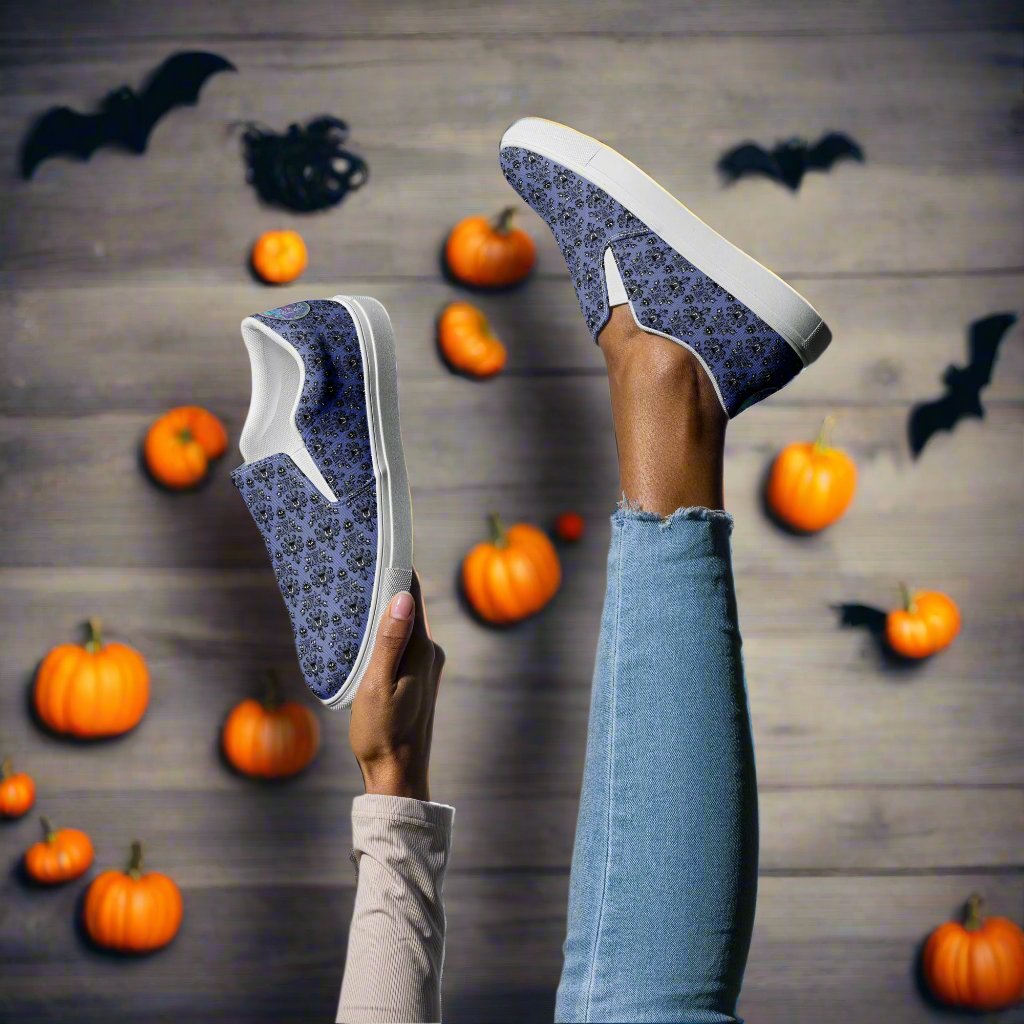 Women's Haunted House Wallpaper Slip-On Canvas Shoes